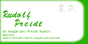 rudolf preidt business card